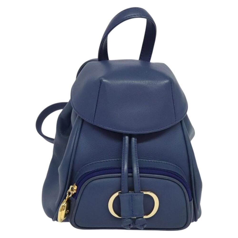 Dior Leather Backpack Blue